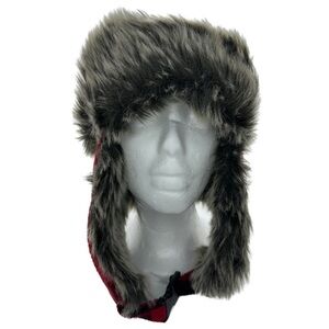 Host Pick Lids Faux Fur Wool Plaids Trapper Hat Aviator Ear Flap Size 14Y Unisex